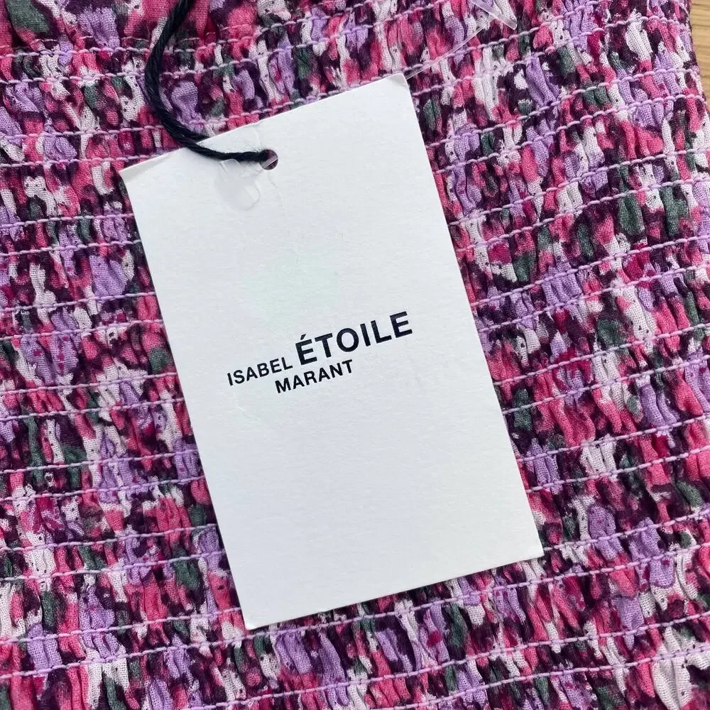 Etoile Isabel Marant Naomi Floral Smocked Mini Skirt NWT Size 36 FR (US 4) - Picture 6 of 14